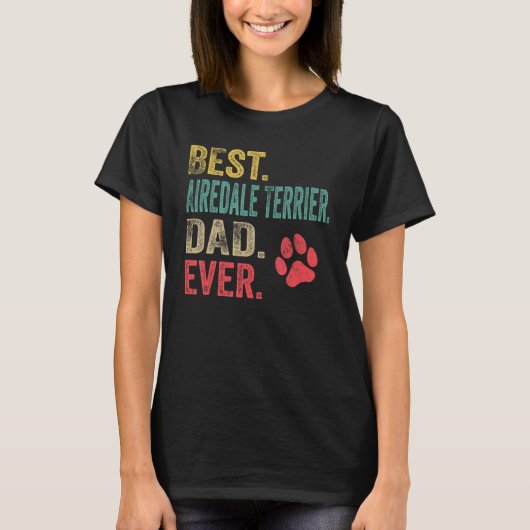 Mannen Beste Airedale Terriër Papa ooit Vader T-shirt (Voorkant)
