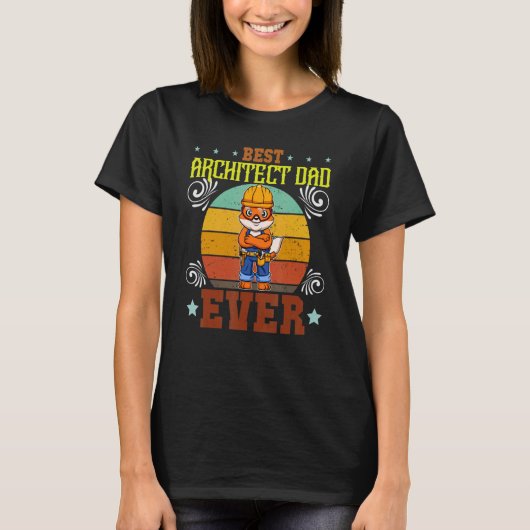 Mannen beste architect vader ooit Rapporteur voor T-shirt (Voorkant)