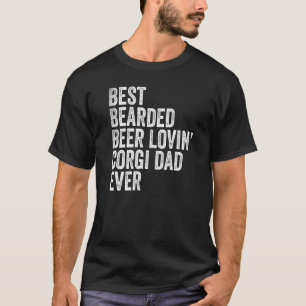 Mannen Beste Baard Bier Minnende Corgi Vader Huisd T-shirt