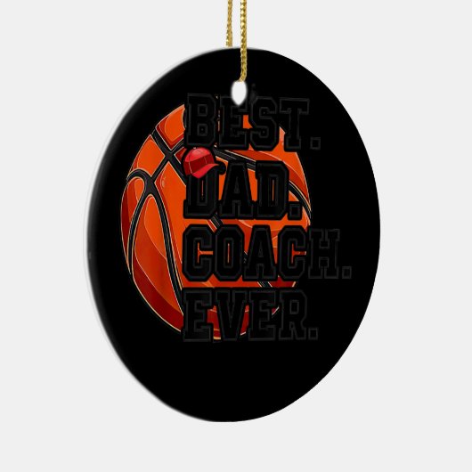 Mannen beste basketbalcoach ooit Vaderdag Keramisch Ornament (Rechts)