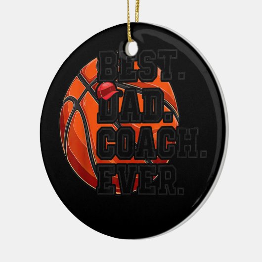 Mannen beste basketbalcoach ooit Vaderdag Keramisch Ornament (Links)