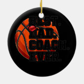 Mannen beste basketbalcoach ooit Vaderdag Keramisch Ornament (Achterkant)