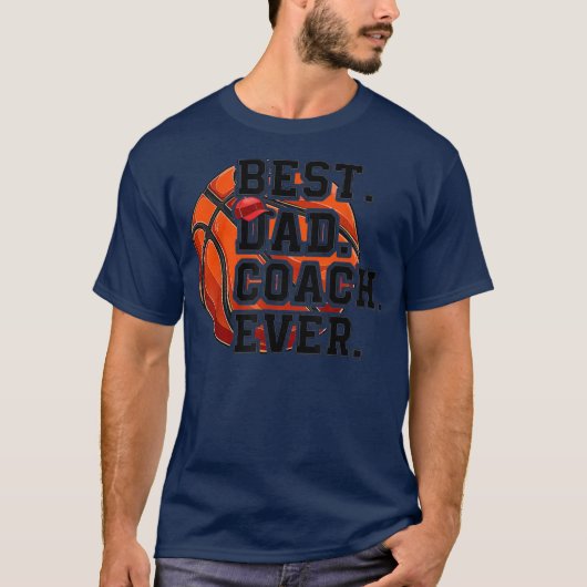 Mannen beste basketbalcoach ooit Vaderdag T-shirt (Voorkant)