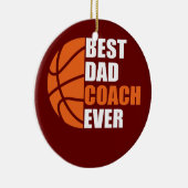 Mannen beste Basketball Papa Coach Ever Vader Keramisch Ornament (Rechts)