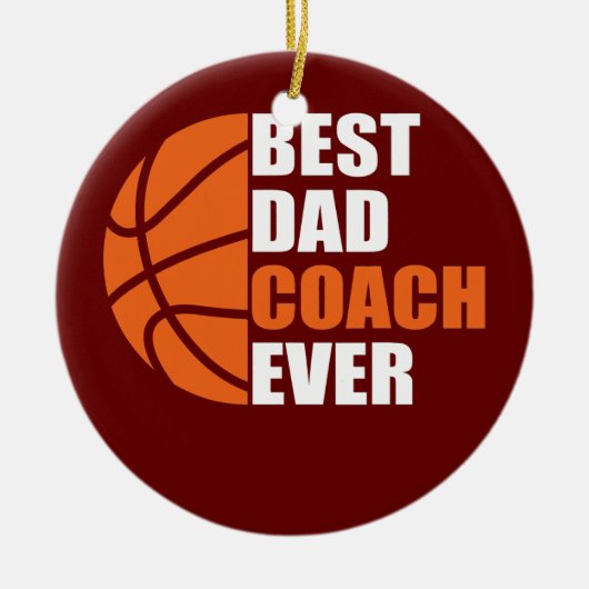 Mannen beste Basketball Papa Coach Ever Vader Keramisch Ornament (Voorkant)