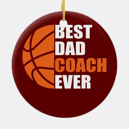 Mannen beste Basketball Papa Coach Ever Vader Keramisch Ornament (Achterkant)