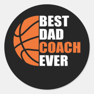 Mannen beste Basketball Papa Coach Ever Vader Ronde Sticker