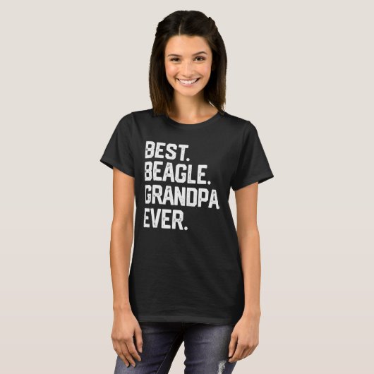 Mannen Beste Beagle Opa Ooit Vaderdag Hond T-shirt (Voorkant volledig)