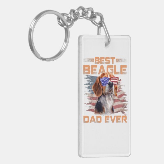 Mannen beste beagle pa ooit Hondenliefhebber Ameri Sleutelhanger (Voorkant Links)