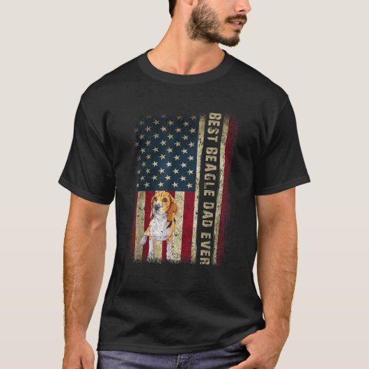 Mannen beste beagle pa ooit Hondenliefhebber Ameri T-shirt (Voorkant)