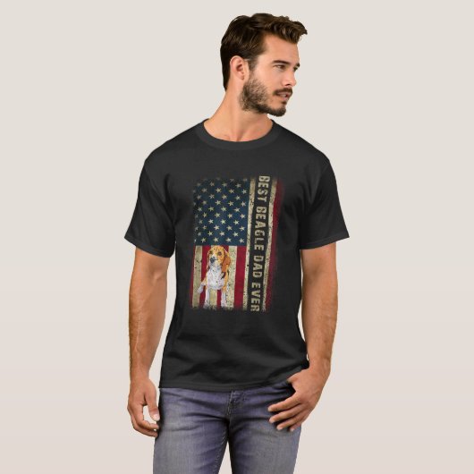 Mannen beste beagle pa ooit Hondenliefhebber Ameri T-shirt (Voorkant volledig)