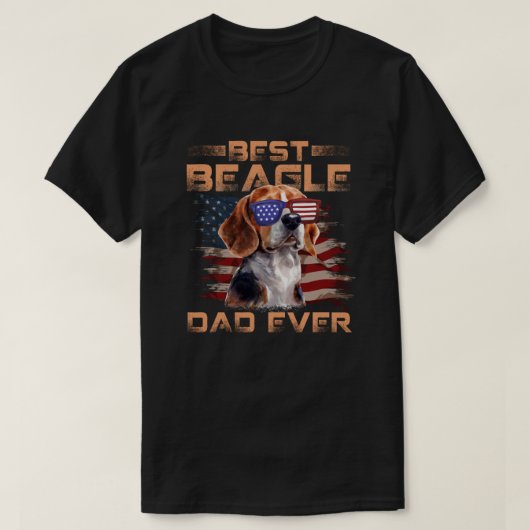 Mannen beste beagle Papa Ooit T-shirt Hondenliefhe (Design voorkant)