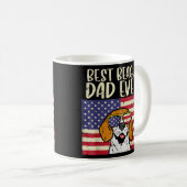 Mannen beste beagle vader ooit vlag patriottisch h koffiemok (Voorkant rechts)
