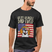 Mannen beste beagle vader ooit vlag patriottisch h t-shirt (Voorkant)