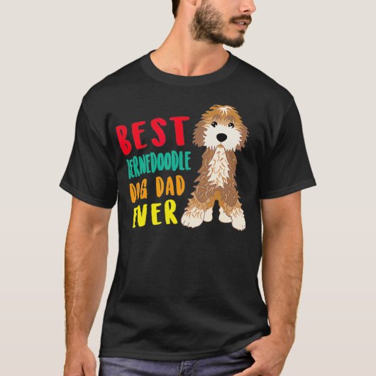 Mannen beste BernDoodle Dog pap op vaderdag T-shirt (Voorkant)