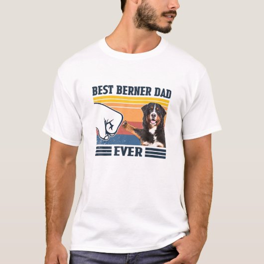 Mannen beste Bernese Mountain Dog Dad Ever Funny D T-shirt (Voorkant)
