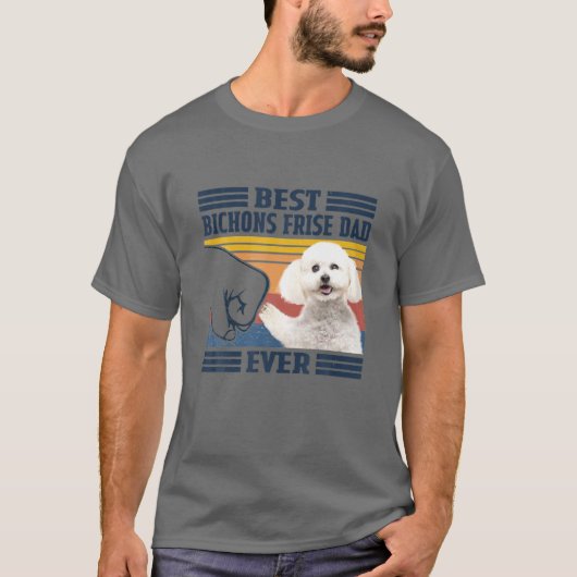Mannen beste bichon vader ooit  vaderdag t-shirt (Voorkant)