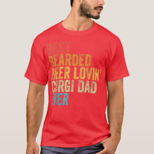 Mannen beste bier Lovin Corgi Dad Pet Lover D T-shirt