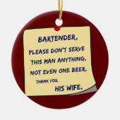 Mannen Beste bierdrinker Bartender Keramisch Ornament (Voorkant)