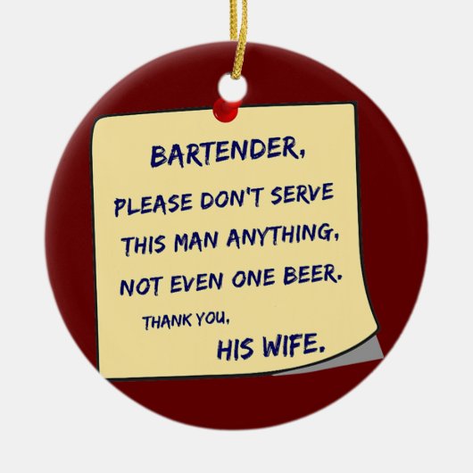 Mannen Beste bierdrinker Bartender Keramisch Ornament (Voorkant)