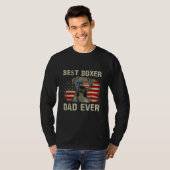Mannen Beste Bokser Papa Ooit American Flag Honden T-shirt (Voorkant volledig)