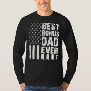 Mannen Beste Bonus Papa Ooit Amerikaanse Vlag Groo T-shirt