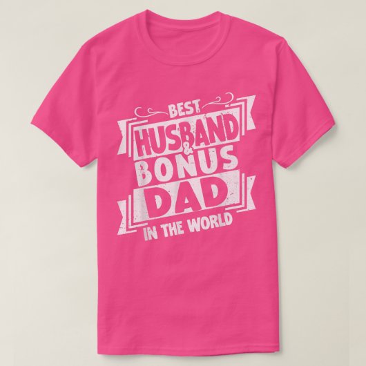 Mannen beste bonusvader en echtgenoot in de wereld t-shirt (Design voorkant)