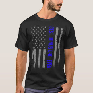 Mannen beste bonusvader ooit Amerikaanse vlag Shir T-shirt