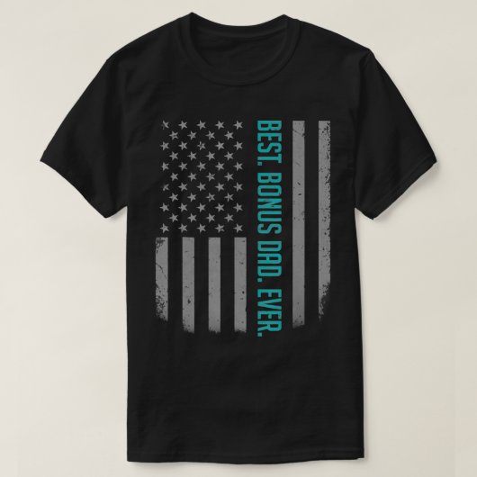 Mannen beste bonusvader ooit Amerikaanse vlag voor T-shirt (Design voorkant)