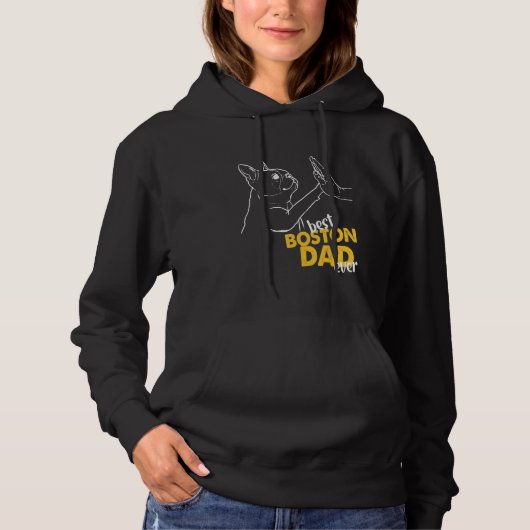 Mannen Beste Boston Papa Ooit Terriër Papa Boston  Hoodie (Voorkant)