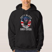 Mannen beste Boxer Dog papa Oog Amerikaanse vlag Hoodie (Voorkant)