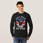 Mannen beste Boxer Dog papa Oog Amerikaanse vlag T-shirt (Voorkant volledig)
