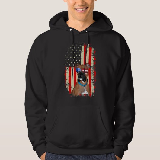 Mannen beste Boxer-pap ooit Amerikaanse vlag Hoodie (Voorkant)