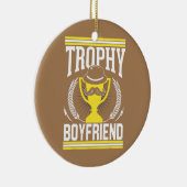 Mannen beste Boyvriend Trophy Mustache Keramisch Ornament (Rechts)