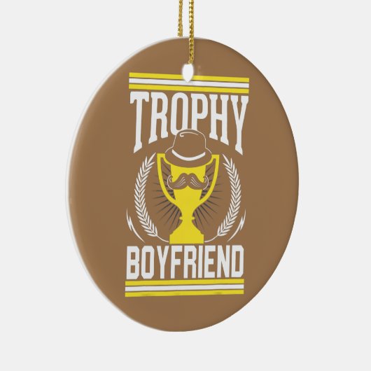 Mannen beste Boyvriend Trophy Mustache Keramisch Ornament (Rechts)