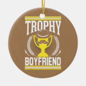 Mannen beste Boyvriend Trophy Mustache Keramisch Ornament (Voorkant)