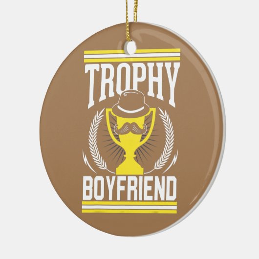 Mannen beste Boyvriend Trophy Mustache Keramisch Ornament (Links)