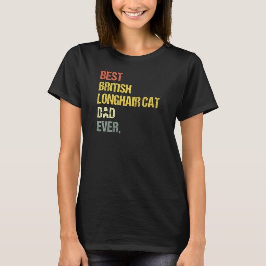 Mannen beste Britse Longhair Cat Dad T-shirt (Voorkant)