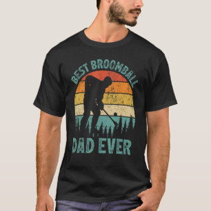 Mannen Beste Broomball Pap Oog Vaderdag T-shirt