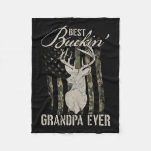 Mannen Beste Buckin 'Grandpa Ooit Hunter Camouflag Fleece Deken