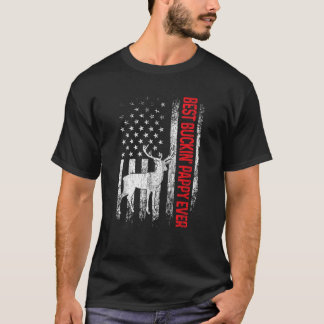 Mannen Beste Buckin Pappy Ooit Amerikaanse Vlag Va T-shirt
