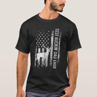 Mannen Beste Buckin Vader Ooit Amerikaanse Vlag Va T-shirt