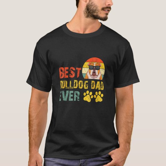 Mannen beste bulldog vader ooit Engels hondeneigen T-shirt (Voorkant)
