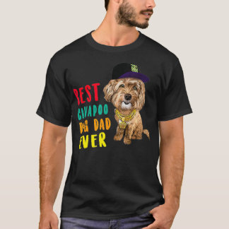 Mannen beste Cavapoo Dog papa op vaderdag Hipster T-shirt