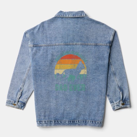 Mannen beste Chinese kreukpap ooit vader Denim Jacket (Achterkant)