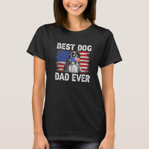Mannen beste chique tzu pap ooit amerikaanse vlag t-shirt