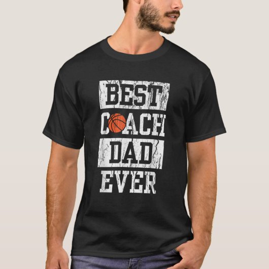 Mannen Beste coach vader ooit Mannen basketbal coa T-shirt (Voorkant)