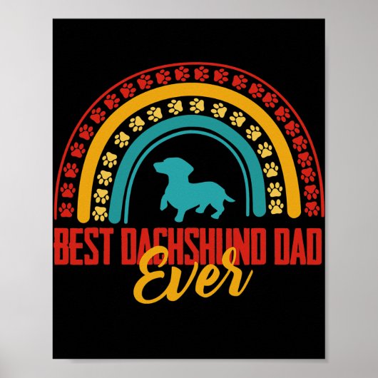 Mannen beste dachshund pa Ever Rainbow Dachshund Poster (Voorkant)