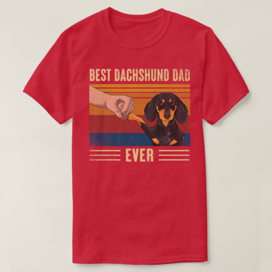 Mannen  beste dachshund pap ooit bobbel hond t-shirt (Design voorkant)
