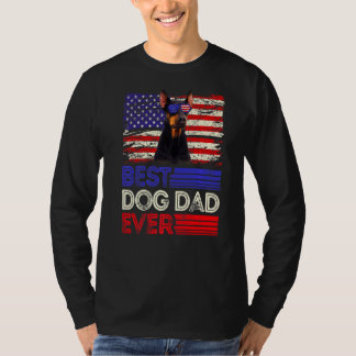 Mannen beste doberman vader ooit Amerikaanse vlag T-shirt